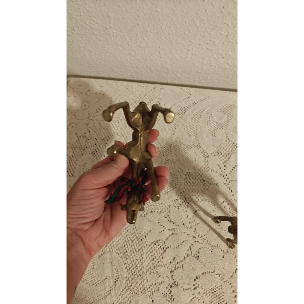 Vintage  Small Brass  Deer Figurine Candle Holder Decor  Set of 2
